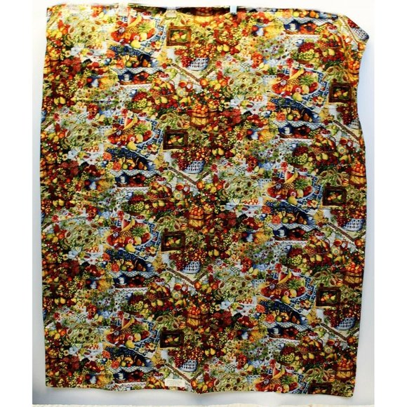 Handmade Lap Throw Blanket Quilted Bountiful Harvest Fruit Vegtables Blue 37"x44 - Picture 2 of 8